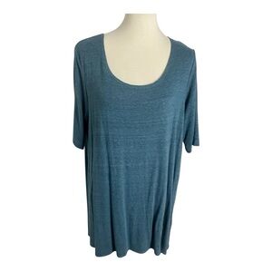 bryn Walker Teal Elbow Sleeve Tunic High Low Sz L